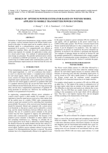 design of optimum power estimator based on wiener model applied