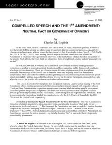COMPELLED SPEECH AND THE 1 AMENDMENT: