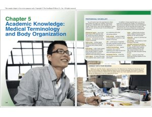 Chapter 5 Academic Knowledge: Medical Terminology and Body