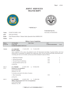 Coast Guard - Joint Services Transcript