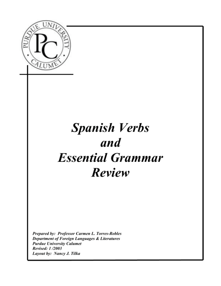 Spanish Verbs And Essential Grammar Review