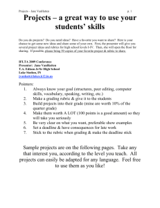 Projects – a great way to use your students' skills