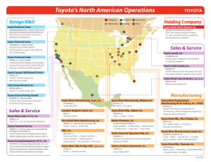 Toyota's North American Operations