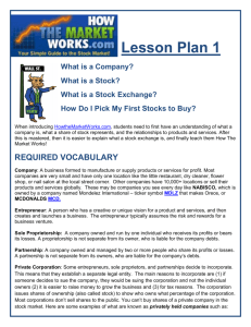 HTMW Lesson Plan #1-Introducing the Market to