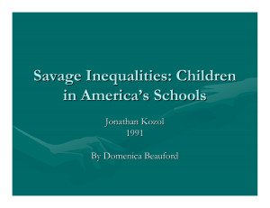Savage Inequalities: Children in America's