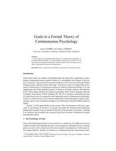 Goals in a Formal Theory of Commonsense Psychology