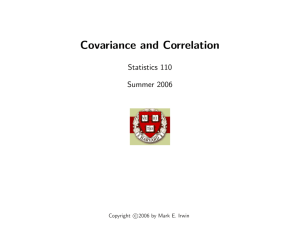 Covariance and Correlation