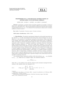 PROPERTIES OF A COVARIANCE MATRIX WITH AN