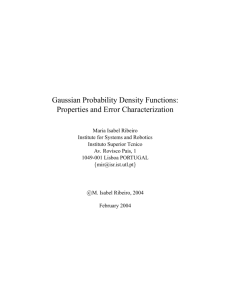 Gaussian Probability Density Functions: Properties and Error