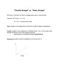 "Flexible Budget" vs. "Static Budget"