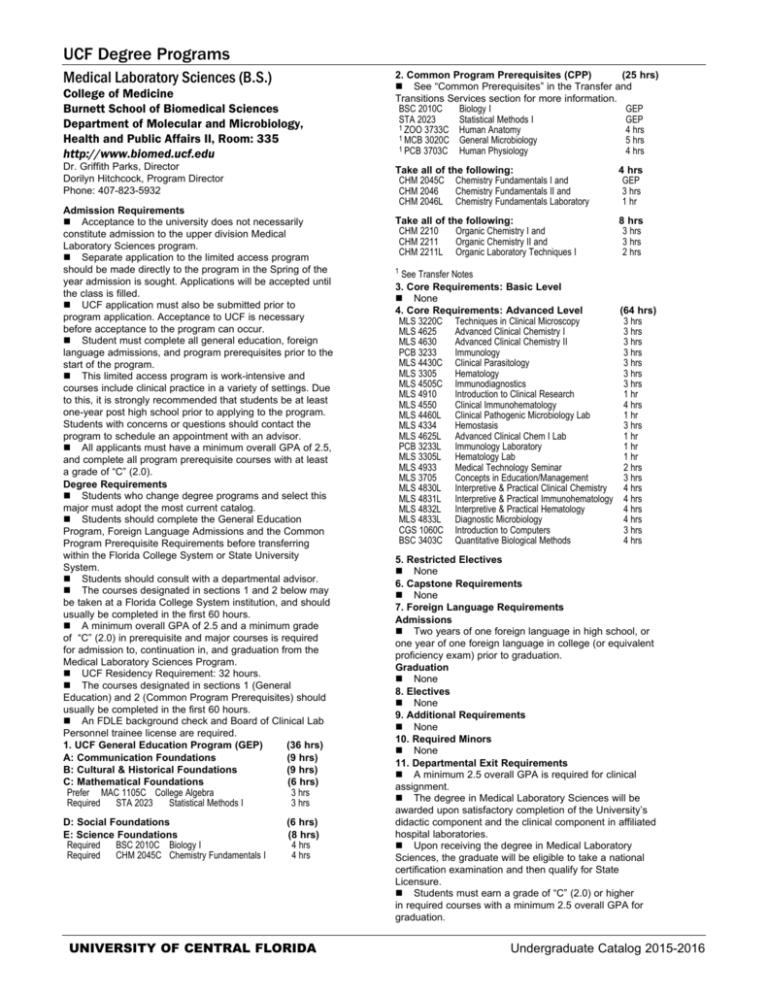 UCF Degree Programs Undergraduate Catalog