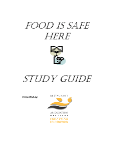 food is safe here study guide - Restaurant Association of Maryland