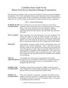 IDPH Food Safety Exam Study Guide 2009