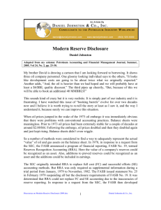 Modern Reserve Disclosure - Daniel Johnston & Co., Inc.