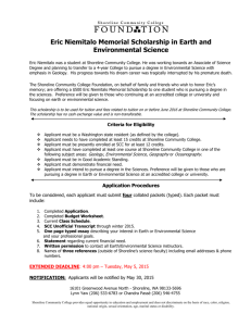 Eric Niemitalo Scholarship in Earth and Environmental Science