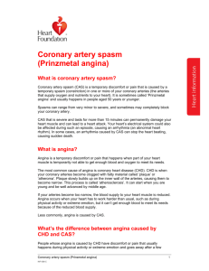 Coronary artery spasm (Prinzmetal angina)