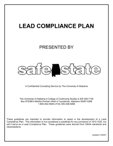 lead compliance plan - UA SafeState