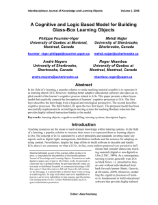A Cognitive and Logic Based Model for Building Glass
