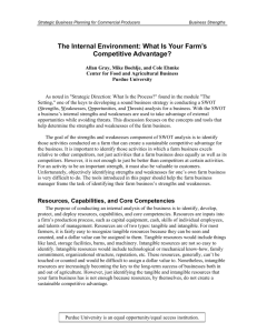 The Internal Environment: What Is Your Farm's Competitive