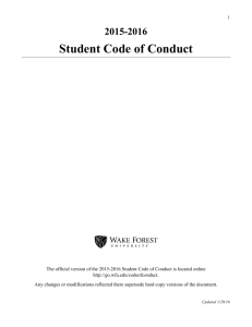 Student Code of Conduct - Residence Life & Housing