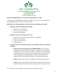 UNC Charlotte's Office of Disability Service Documentation