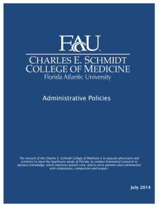 Charles E. Schmidt College of Medicine (COM) Administrative Policies