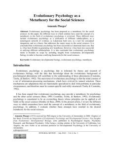 Evolutionary Psychology as a Metatheory for the