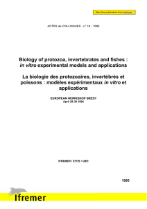 Biology of protozoa, invertabrates and fishes : in vitro experimental