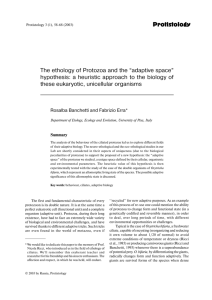 Protistology The ethology of Protozoa and the “adaptive space