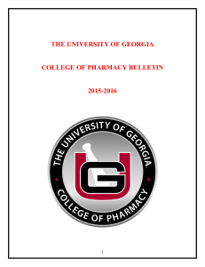 College of Pharmacy Bulletin - University of Georgia College of