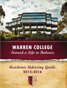 Academic Advising Guide - Earl Warren College