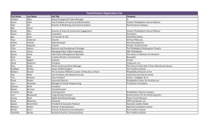 TechniCulture Registration List - Greater Philadelphia Cultural