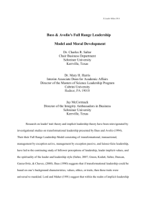 Bass & Avolio's Full Range Leadership Model and Moral