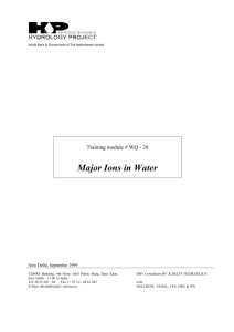 Major Ions in Water