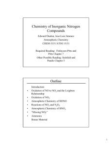 Chemistry of Inorganic Nitrogen Compounds Outline