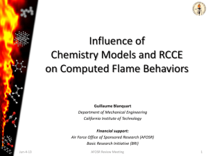 Influence of Chemistry Models and RCCE on