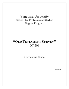 OT 201 - Vanguard University of Southern California