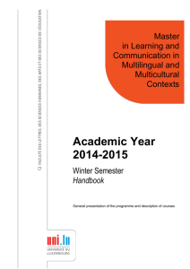 Academic Year 2014-2015 - University of Luxembourg