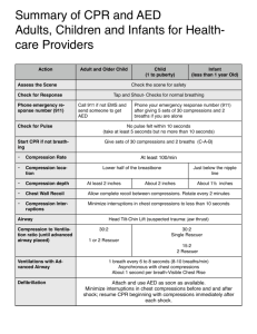 Summary of CPR and AED Adults, Children and Infants for Health