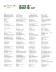 PROMAT 2017 DISTRIBUTOR LIST