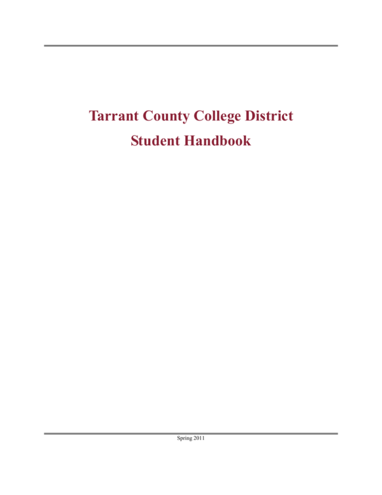 Tarrant County College District Student Handbook