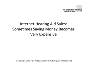 Internet Hearing Aid Sales - New Jersey Academy of Audiology