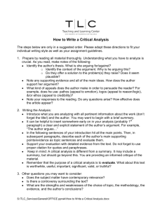 How to Write a Critical Analysis