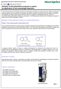 Analysis of decomposition products in aspirin by application of two