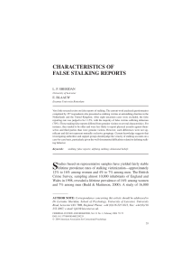 characteristics of false stalking reports