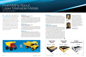 Five Myths About Laser Markable Metals