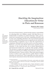 Shackling the Imagination: Education for Virtue in Plato and Rousseau