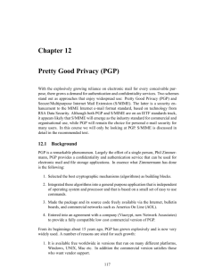 Chapter 12 Pretty Good Privacy (PGP)