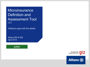 Microinsurance Definition and Assessment Tool