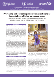 Preventing and controlling micronutrient deficiencies in